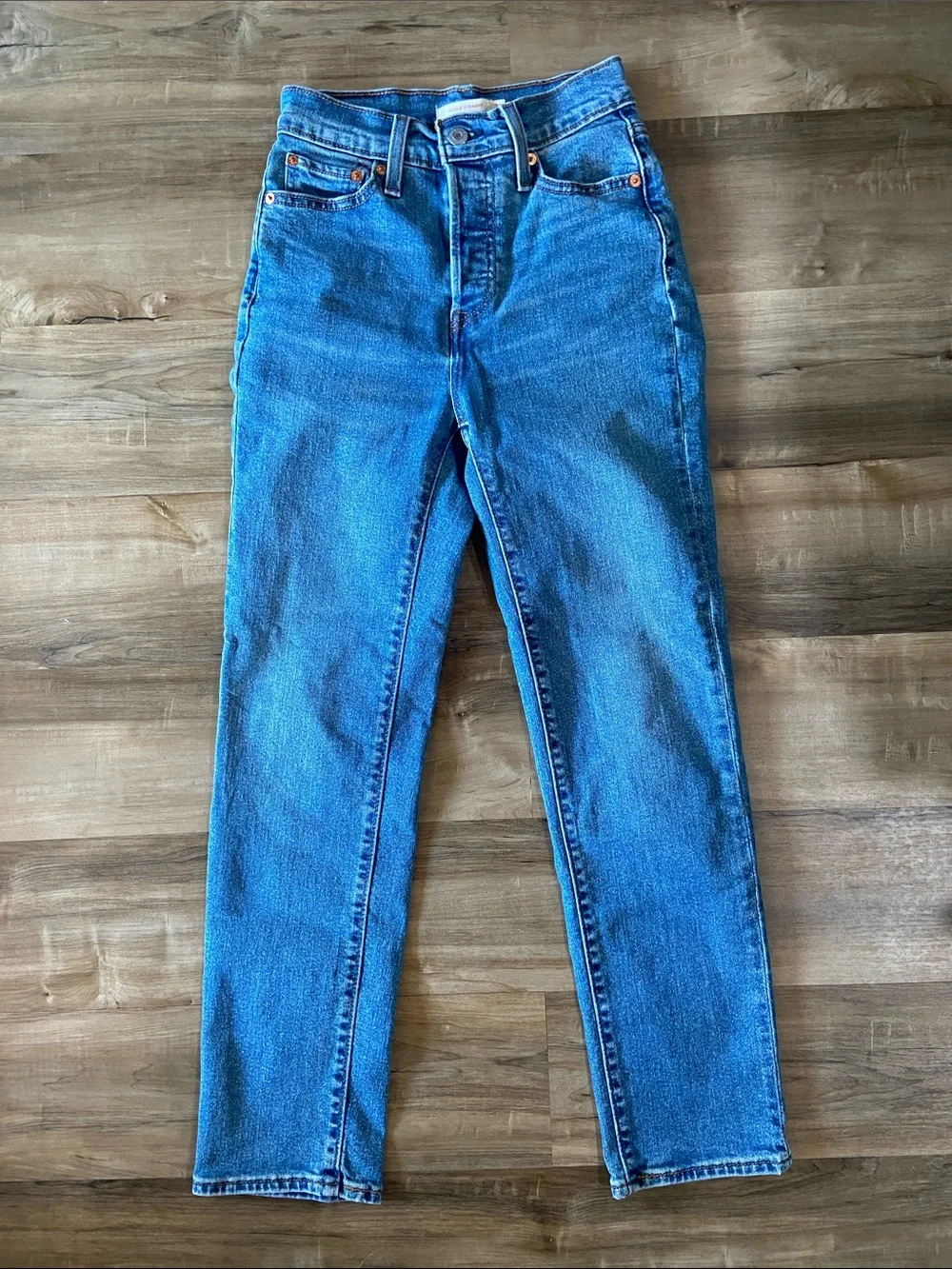 Levi's Blue Wedgie Straight High-Rise Jeans